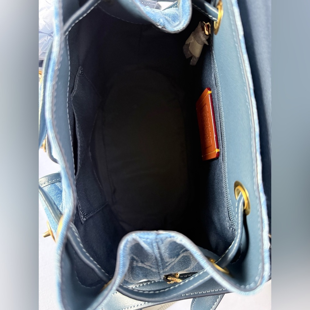 NWT Coach Hadley Backpack Signature blue Denim  /Gold hardware CDB95 - Picture 13 of 14